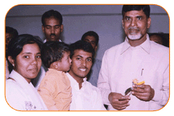 Mr N Bitra & Mrs N.P.Bitra & Bill Bitra with Ex. Chief Minister Of Andhra Pradesh, January 1st' 2003, On the occasion of New Year Greeting Wishes.